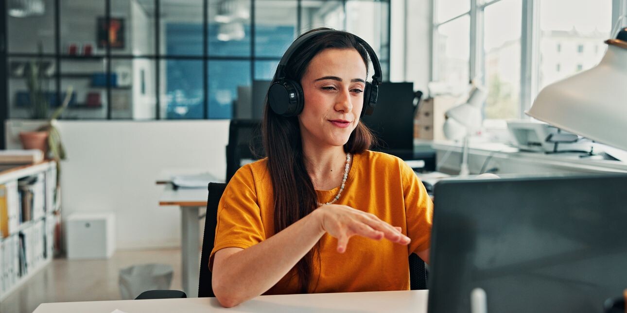 business woman on a virtual call