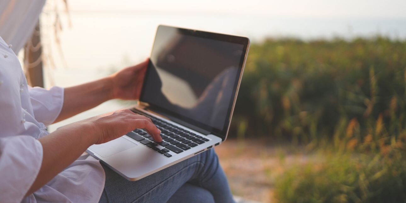 woman working on laptop