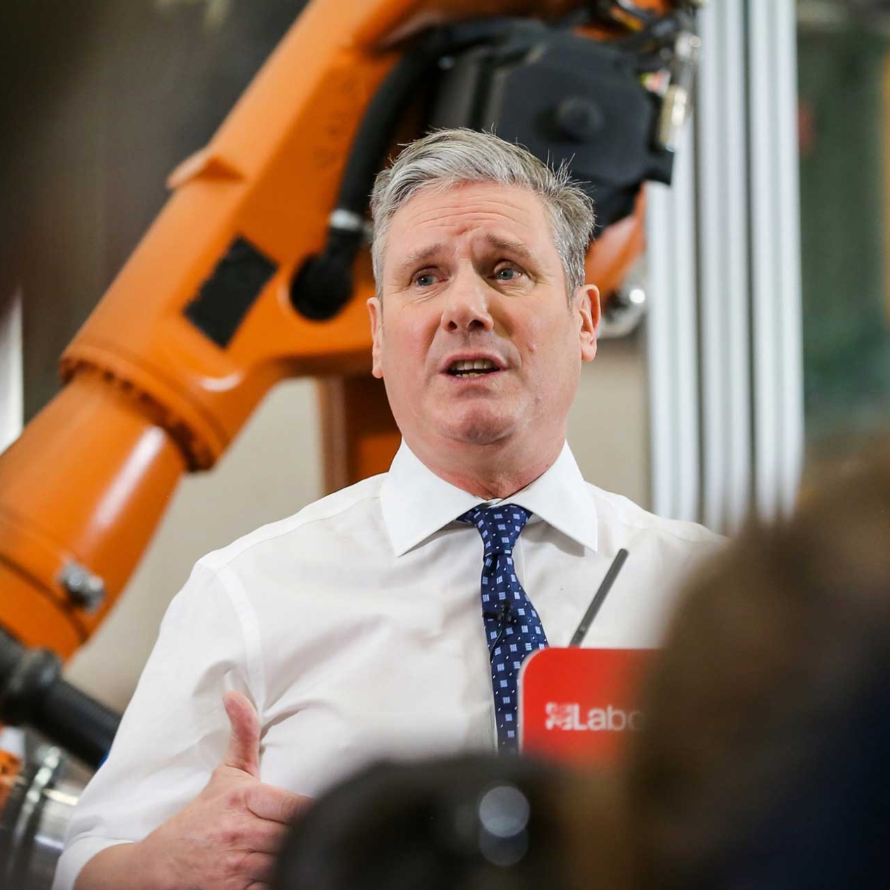Labour Party Leader Keir Starmer delivers a keynote speech in London.