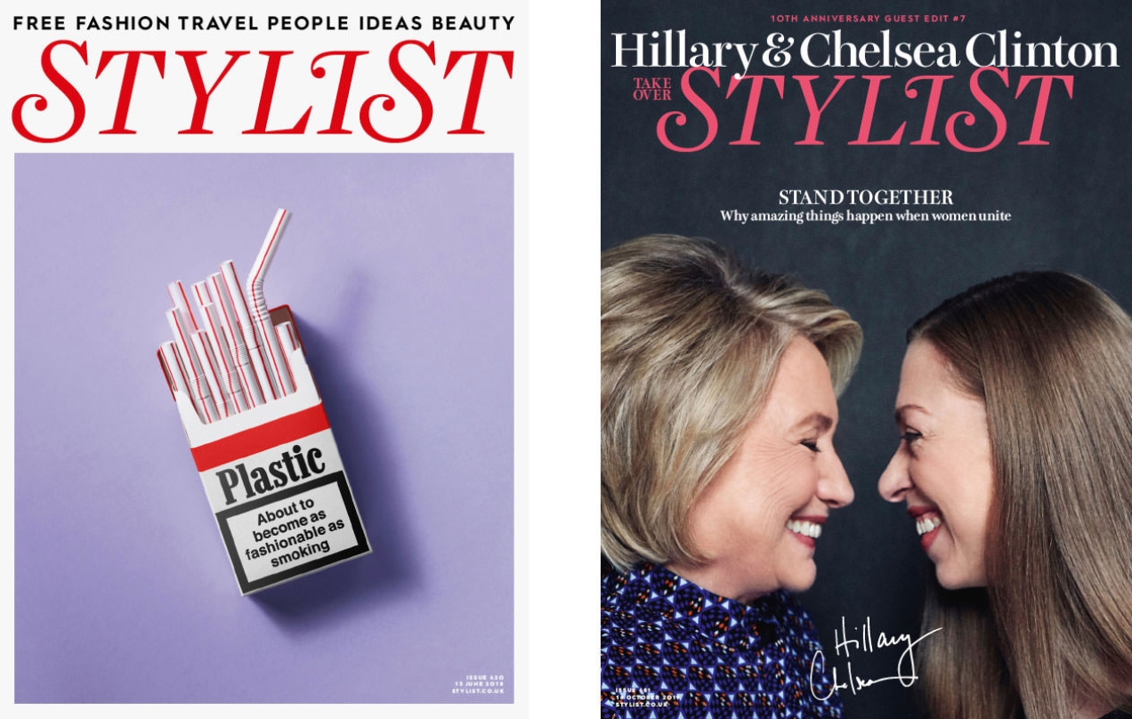 Covers of Issue 420 and Issue 481 of Stylist magazine