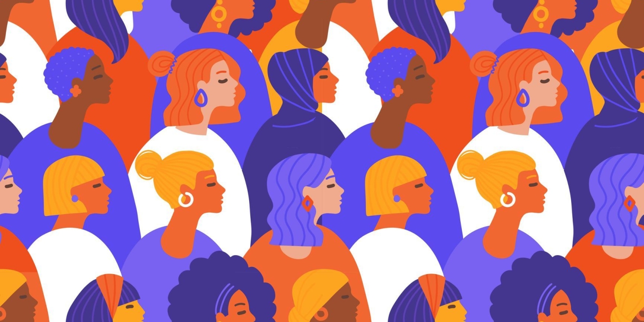 Illustration of a collage of women of different ethnicities