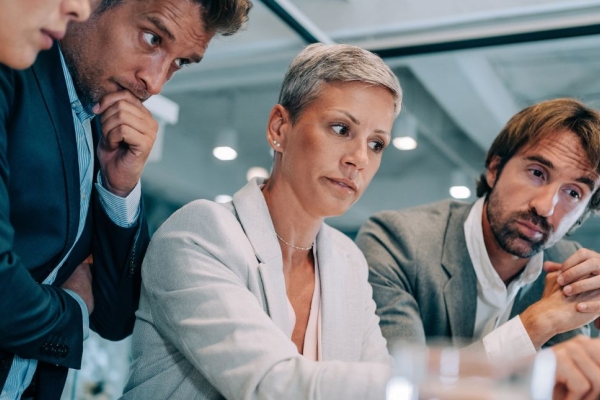 team of professionals during meeting