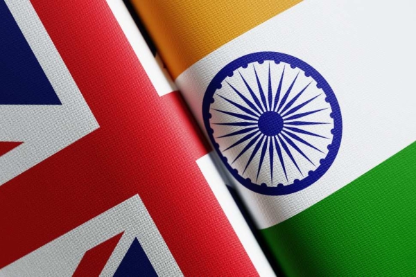 A montage of the British and Indian flags.