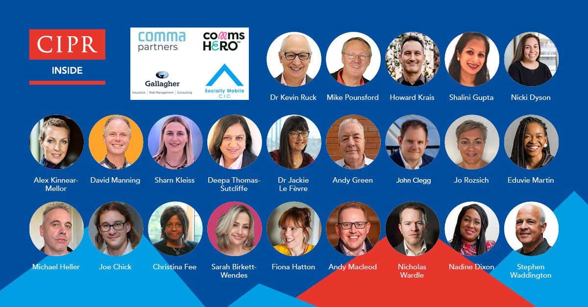 A banner highlighting the CIPR Inside Summit 2024, featuring the head shots of 23 speakers or participants