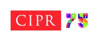 The CIPR logo consisting of white serif text spelling CIPR on a red rectangle. To its right a multicoloured figure 75